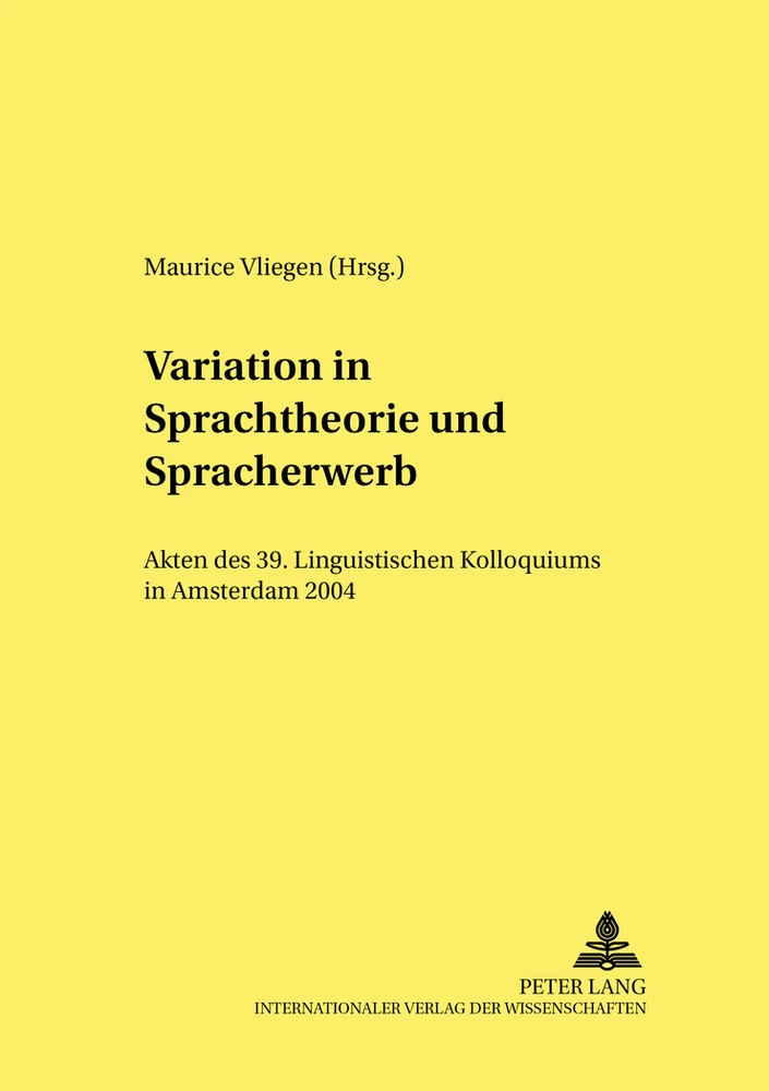 Titel: Variation in Sprachtheorie und Spracherwerb