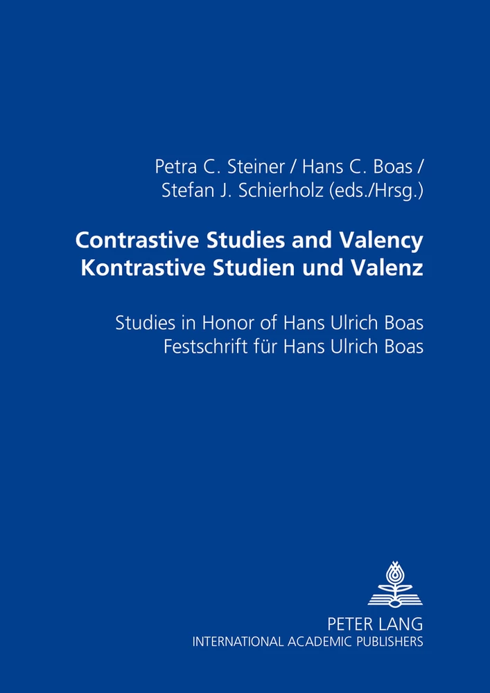 Title: Contrastive Studies and Valency. Kontrastive Studien und Valenz