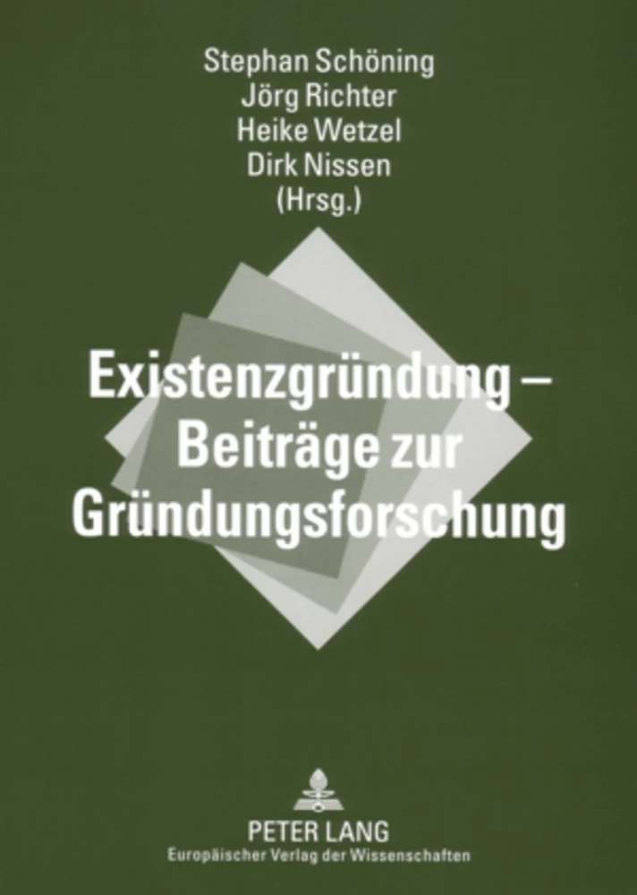Title: Existenzgründung – Beiträge zur Gründungsforschung