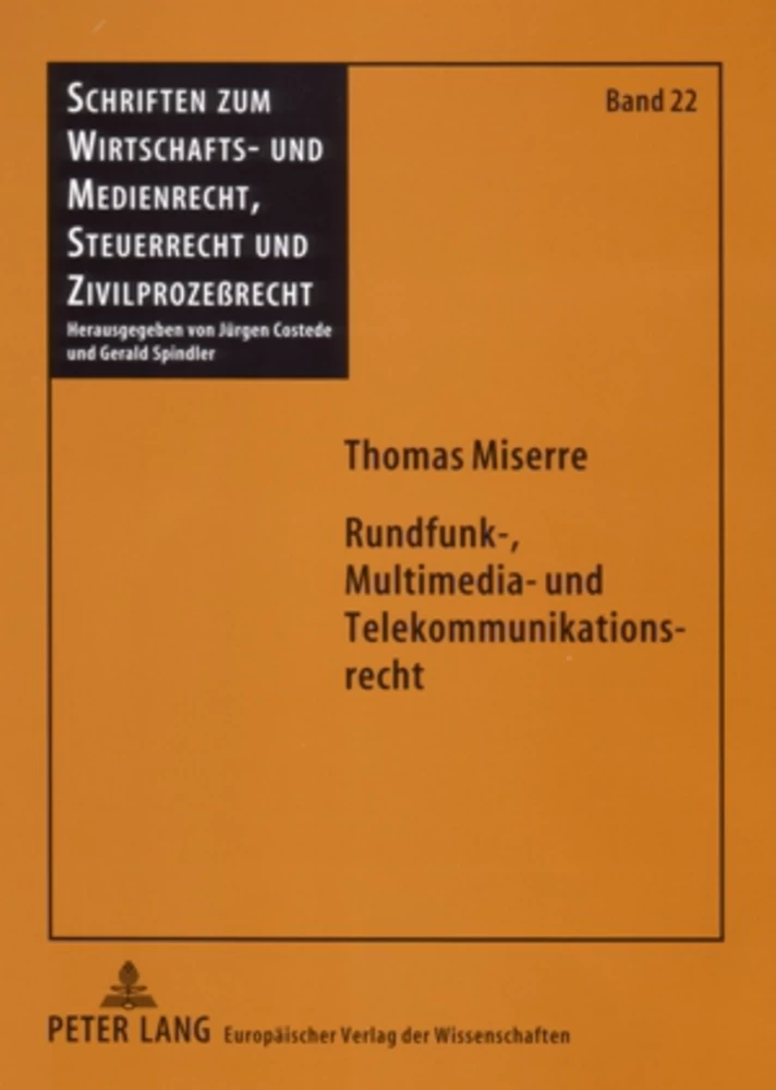 Titel: Rundfunk-, Multimedia- und Telekommunikationsrecht