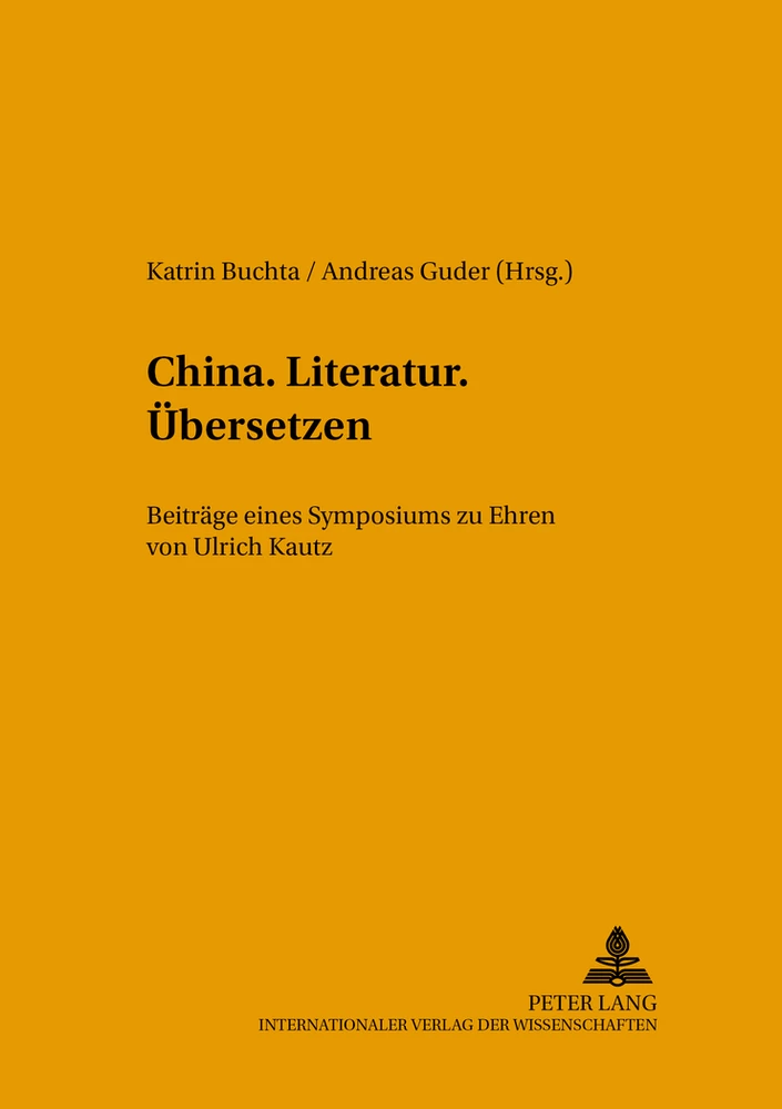 Titel: China.Literatur.Übersetzen.