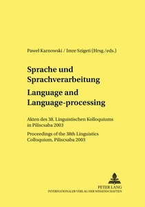 Titel: Sprache und Sprachverarbeitung / Language and Language-processing