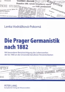 Titel: Die Prager Germanistik nach 1882