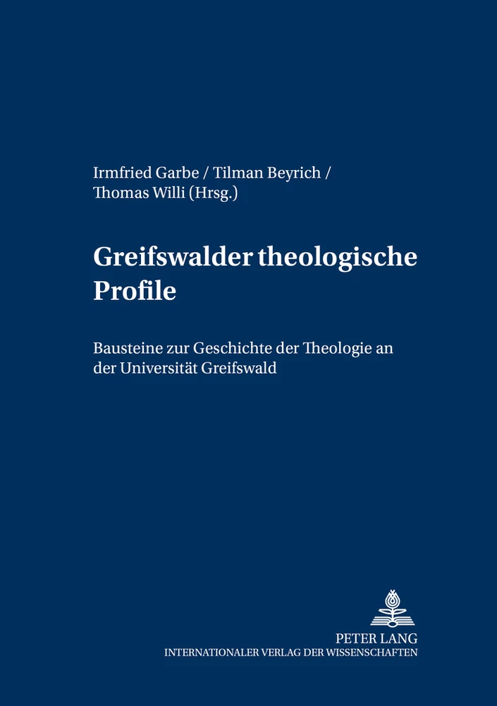 Titel: Greifswalder theologische Profile