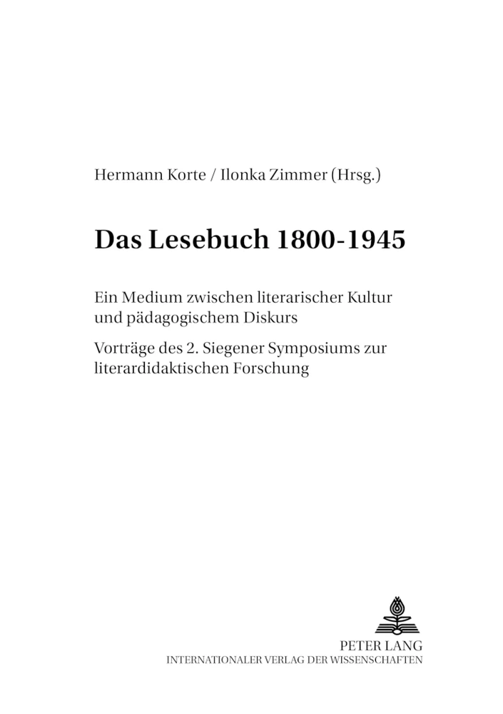Titel: Das Lesebuch 1800-1945
