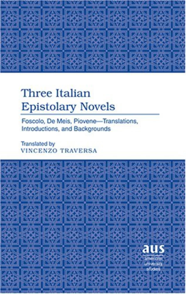 Title: Three Italian Epistolary Novels