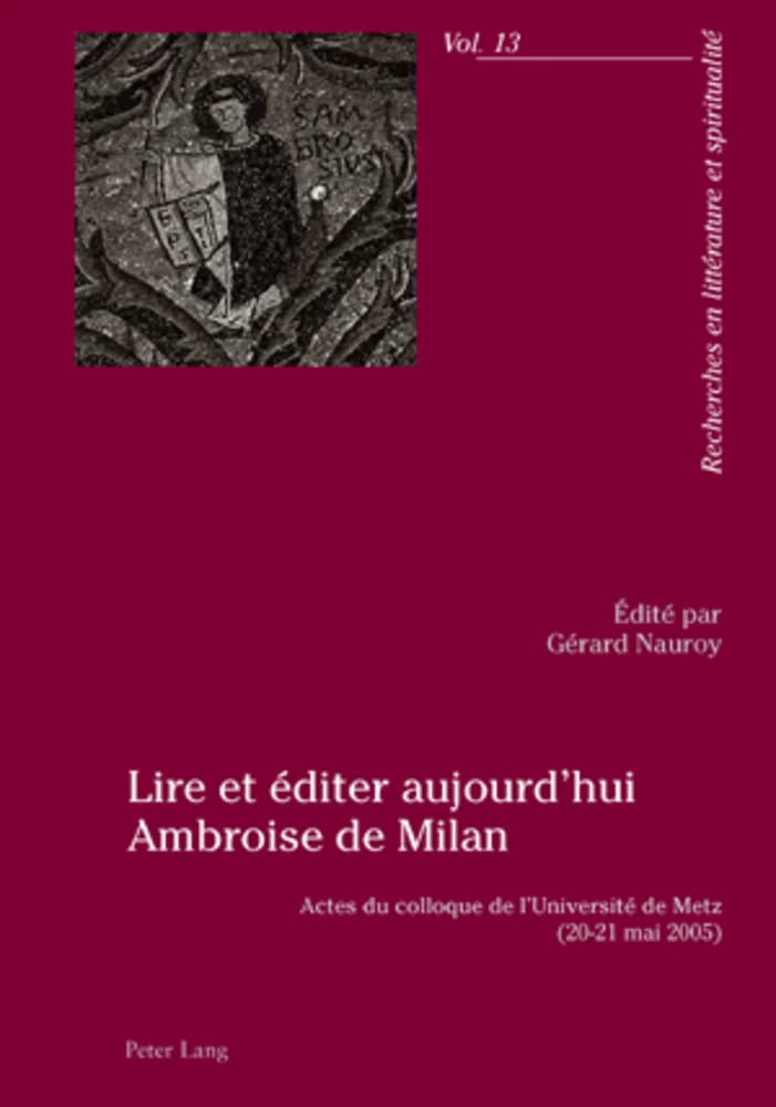 Titre: Lire et éditer aujourd’hui Ambroise de Milan