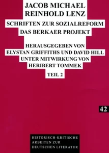 Titel: Jacob Michael Reinhold Lenz – Schriften zur Sozialreform