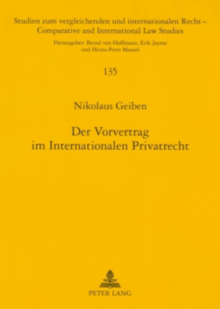 Title: Der Vorvertrag im Internationalen Privatrecht