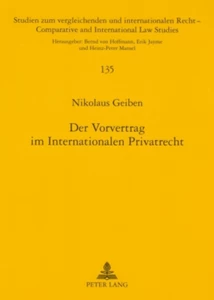 Titel: Der Vorvertrag im Internationalen Privatrecht