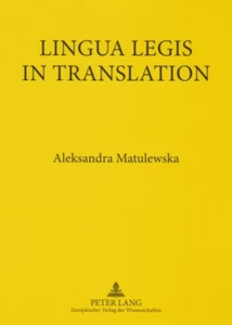 Title: Lingua Legis in Translation