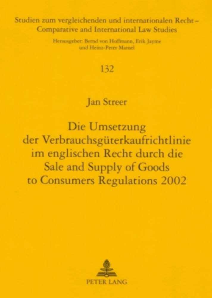 Titel: Die Umsetzung der Verbrauchsgüterkaufrichtlinie im englischen Recht durch die Sale and Supply of Goods to Consumers Regulations 2002