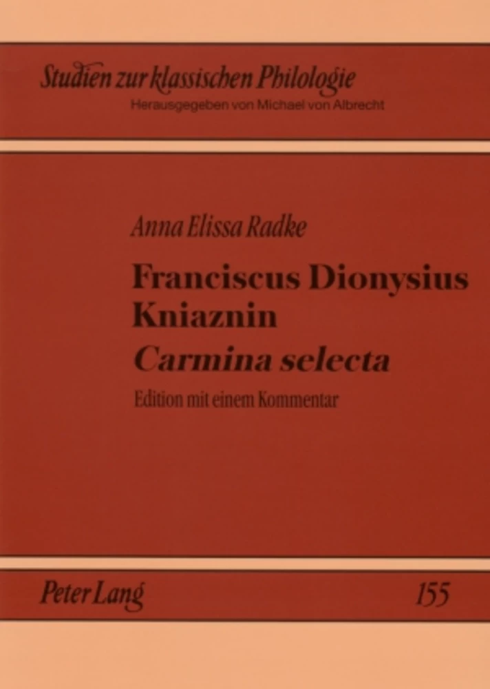 Titel: Franciscus Dionysius Kniaznin «Carmina selecta»