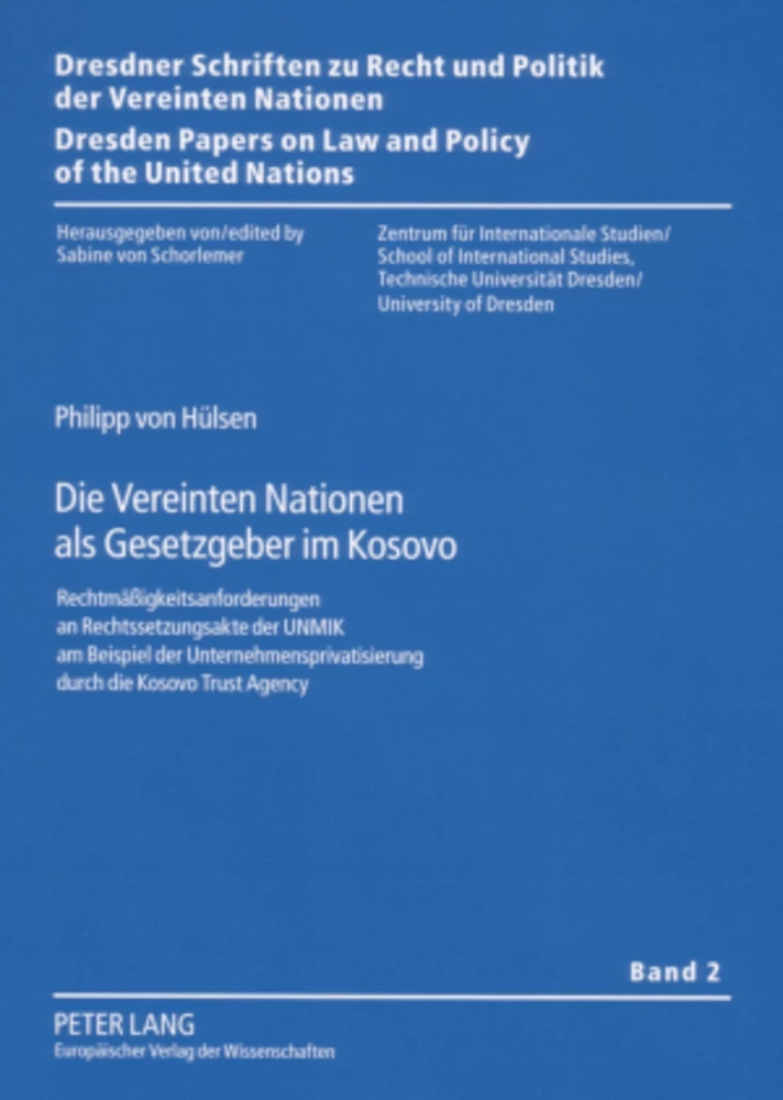 Title: Die Vereinten Nationen als Gesetzgeber im Kosovo