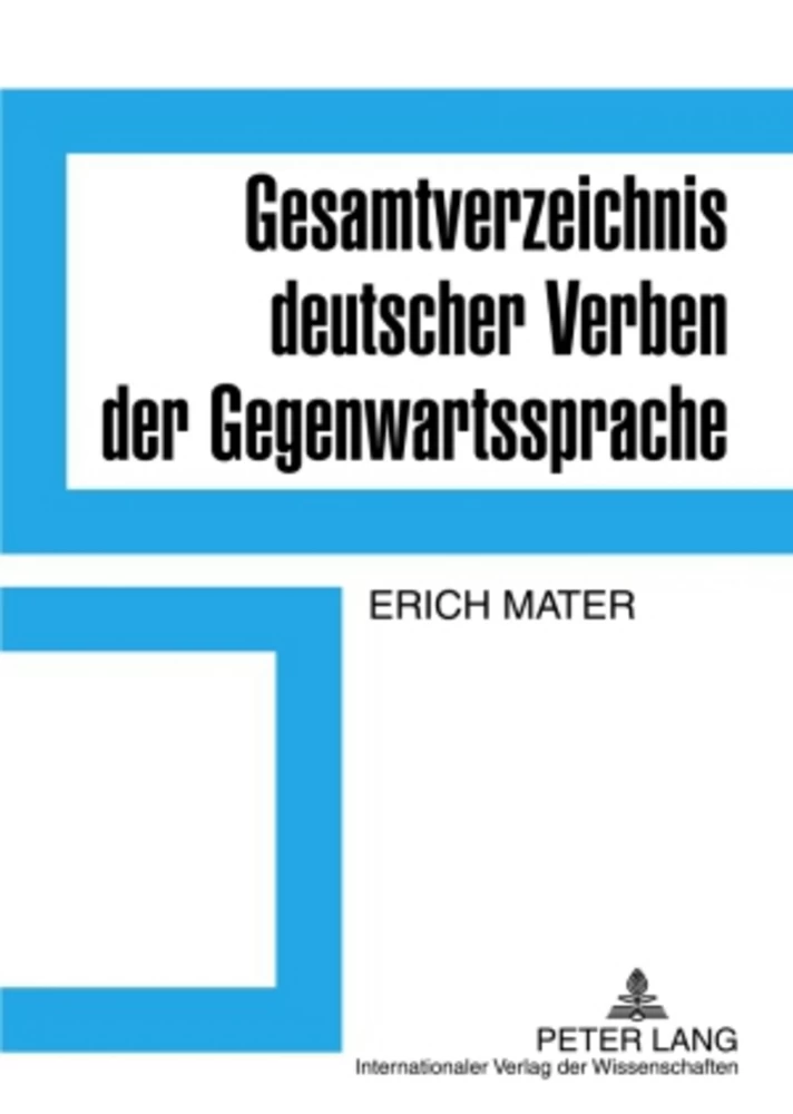 Title: Gesamtverzeichnis deutscher Verben der Gegenwartssprache