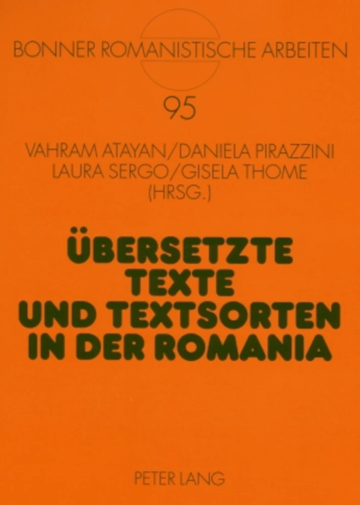 Title: Übersetzte Texte und Textsorten in der Romania