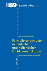 Title: Formulierungsmuster in deutscher und italienischer Fachkommunikation