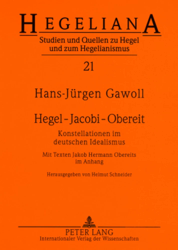 Titel: Hegel – Jacobi – Obereit