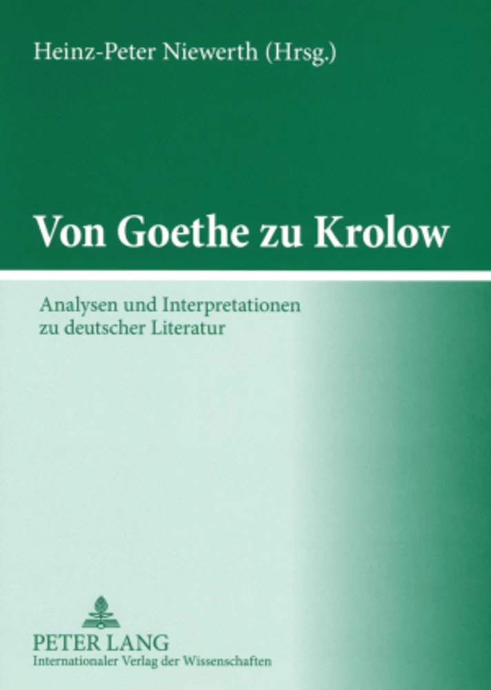 Titel: Von Goethe zu Krolow