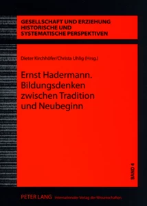 Titel: Ernst Hadermann. Bildungsdenken zwischen Tradition und Neubeginn