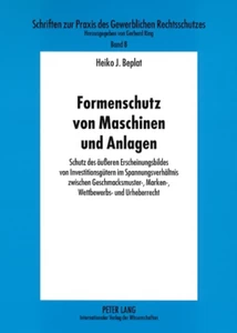 Titel: Formenschutz von Maschinen und Anlagen