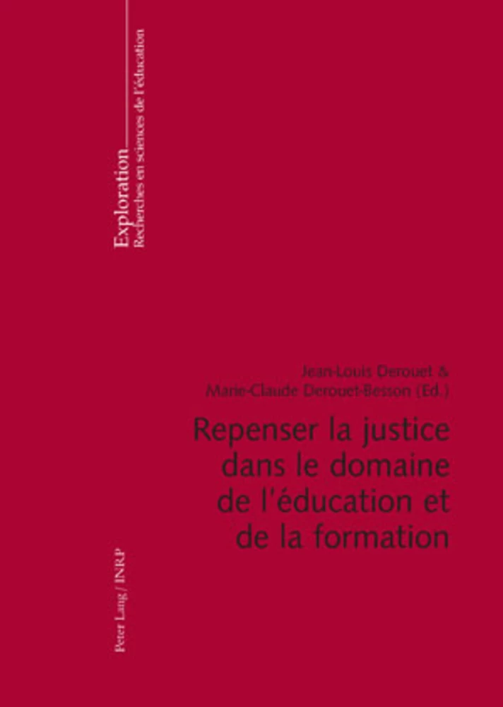 Titre: Repenser la justice dans le domaine de l’éducation et de la formation