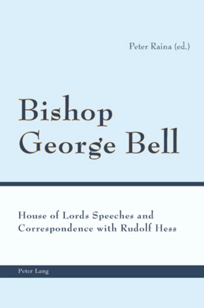 Bishop George Bell - Peter Lang Verlag