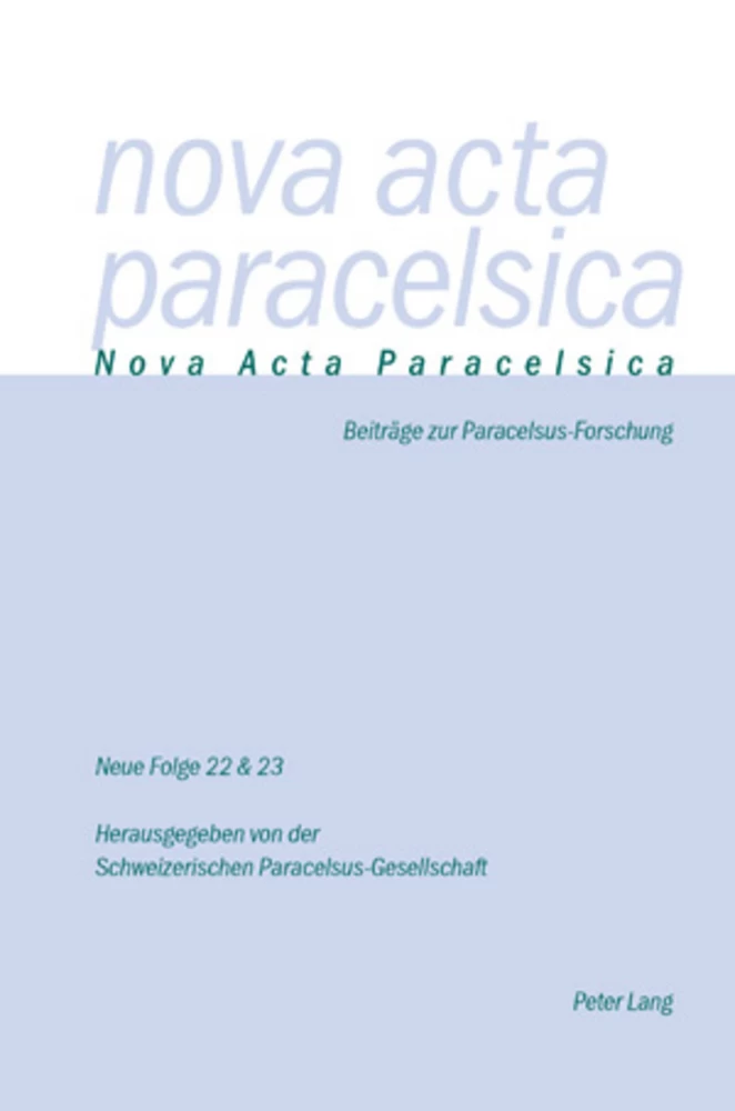 Titel: Nova Acta Paracelsica 22/23