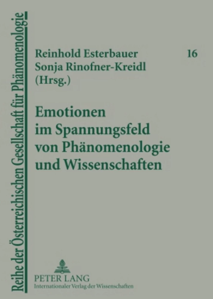 Titel: Emotionen im Spannungsfeld von Phänomenologie und Wissenschaften