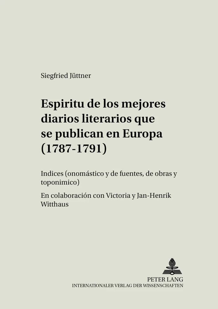 Title: Espíritu de los mejores diarios literarios que se publican en Europa (1787-1791)