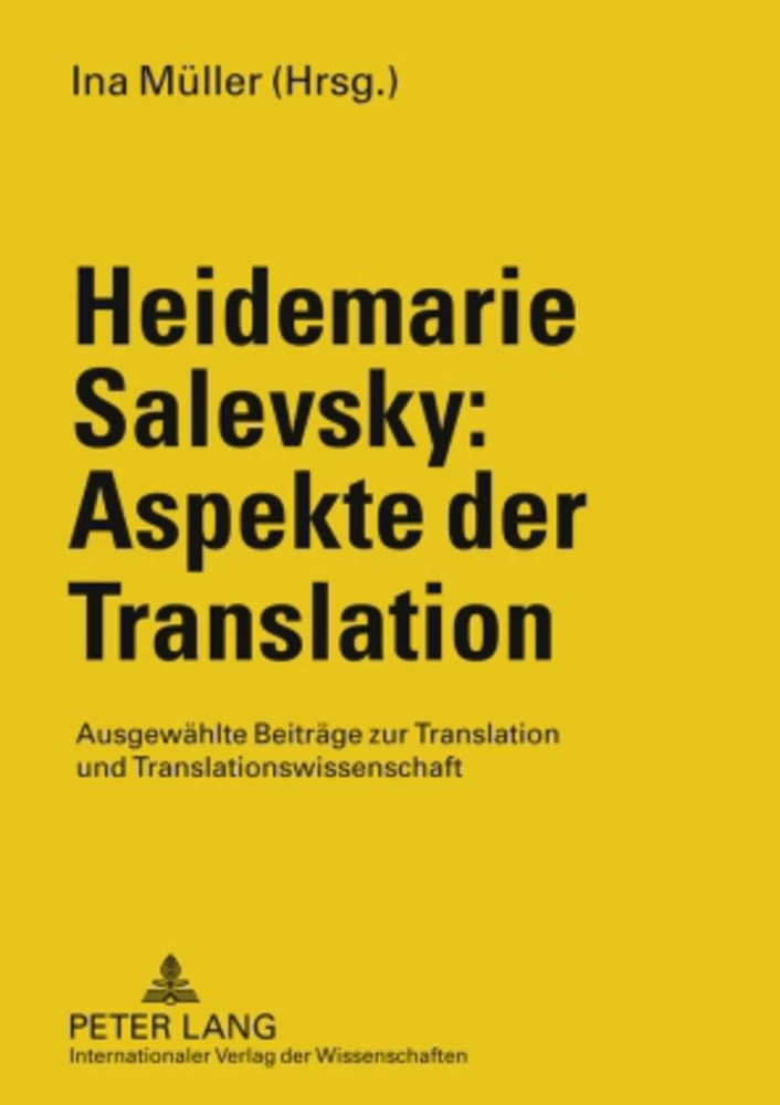 Titel: Heidemarie Salevsky: Aspekte der Translation