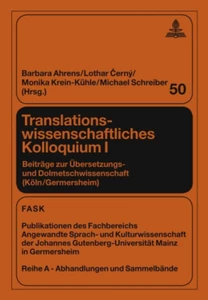 Title: Translationswissenschaftliches Kolloquium I
