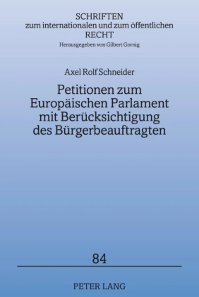 Title: Petitionen zum Europäischen Parlament mit Berücksichtigung des Bürgerbeauftragten