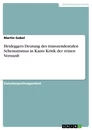 Título: Heideggers Deutung des transzendentalen Schematismus in Kants Kritik der reinen Vernunft