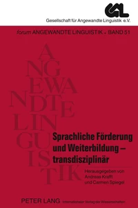 Title: Sprachliche Förderung und Weiterbildung – transdisziplinär