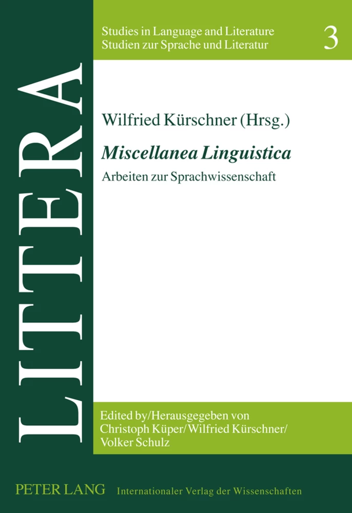 Titel: «Miscellanea Linguistica»