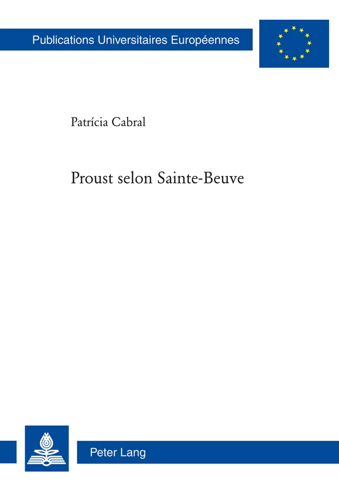 Titre: Proust selon Sainte-Beuve