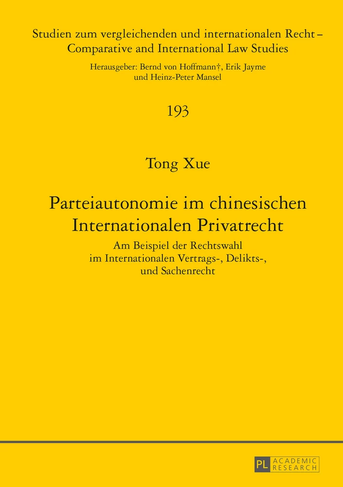 Titel: Parteiautonomie im chinesischen Internationalen Privatrecht