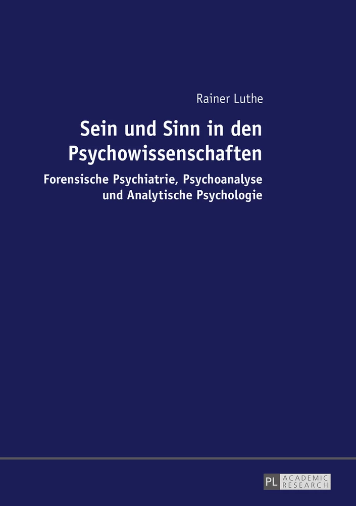 Titel: Sein und Sinn in den Psychowissenschaften
