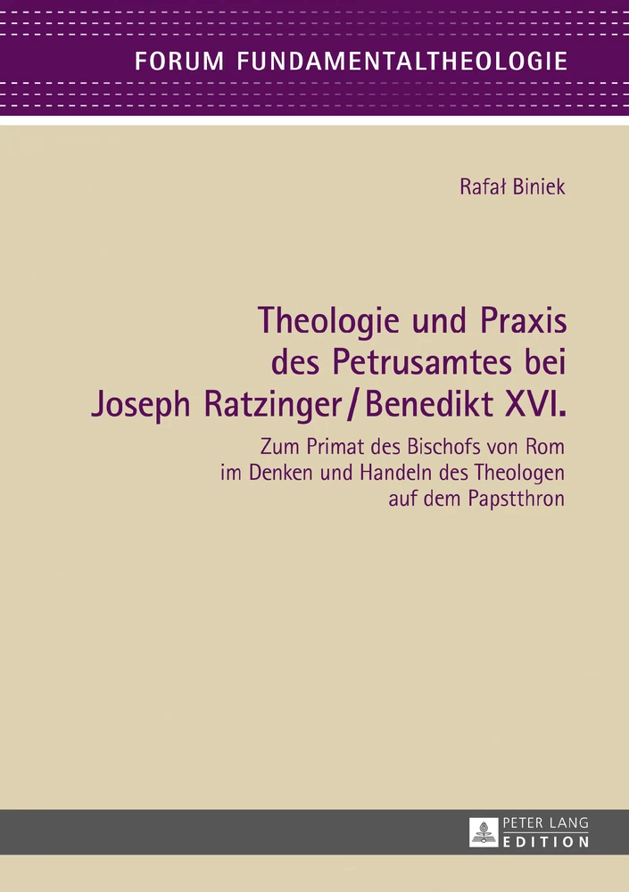 Titel: Theologie und Praxis des Petrusamtes bei Joseph Ratzinger/Benedikt XVI.