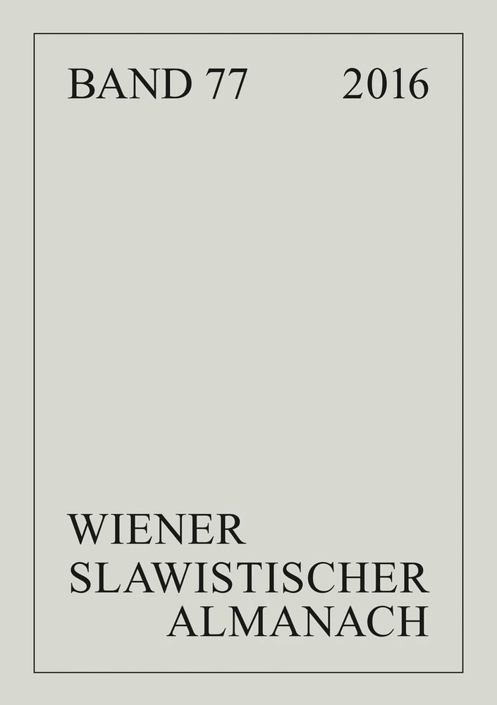 Titel: Wiener Slawistischer Almanach Band 77/2016