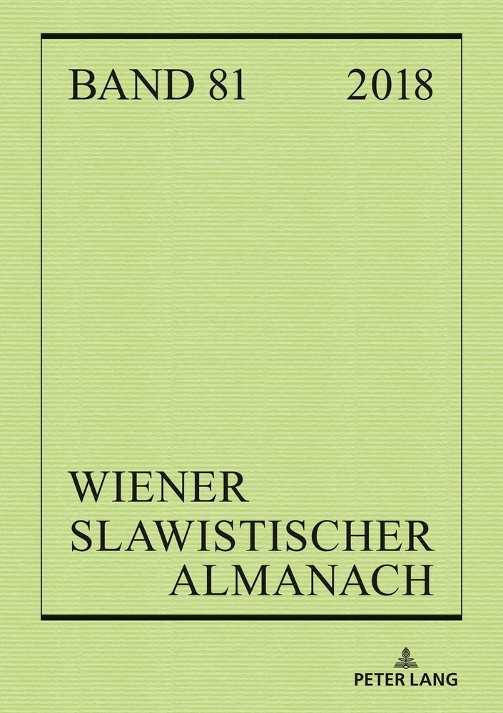 Titel: Wiener Slawistischer Almanach Band 81/2018