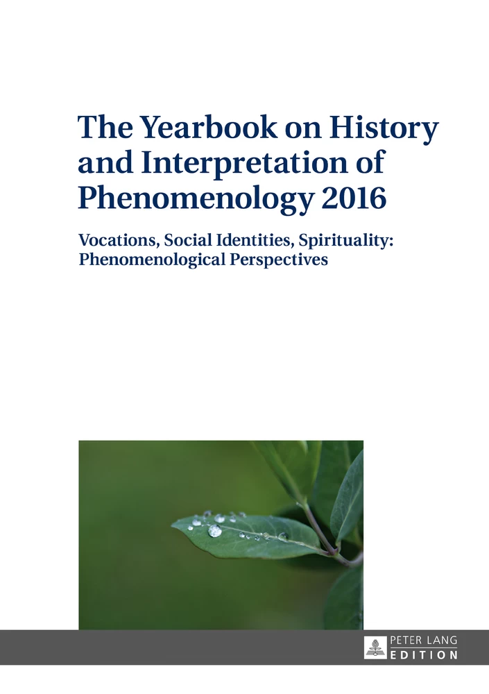 Title: The Yearbook on History and Interpretation of Phenomenology 2016