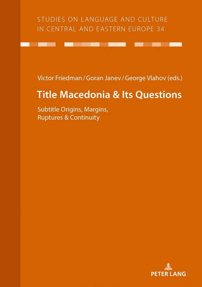 Title: Macedonia & Its Questions