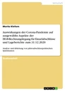 Title: Auswirkungen der Corona-Pandemie auf ausgewählte Aspekte der HGB-Rechnungslegung für Einzelabschlüsse und Lageberichte zum 31.12.2020