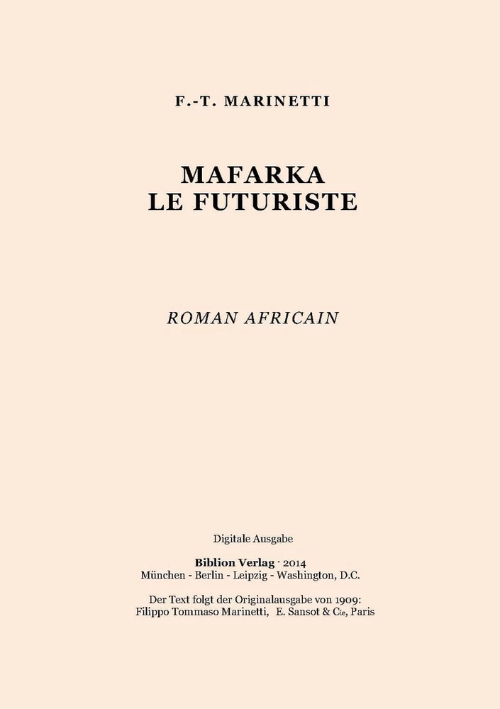 Title: Mafarka le futuriste: roman africain