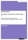 Titre: Grundlagen empirischer Sozialforschung - II