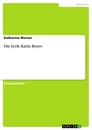 Titre: Die Lyrik Karin Boyes
