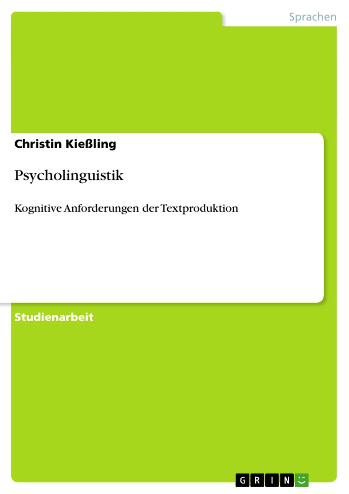 Titel: Psycholinguistik