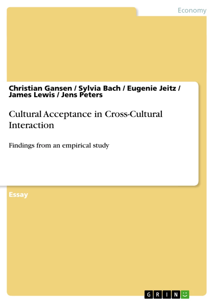 Titre: Cultural Acceptance in Cross-Cultural Interaction